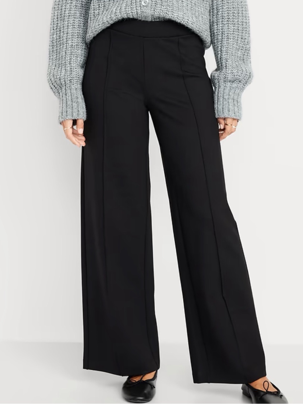Old Navy Black Stevie High Rise Wide Leg Cropped Pants | Size SP